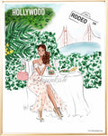 "California Love" Fashion Illustration Print - Unframed