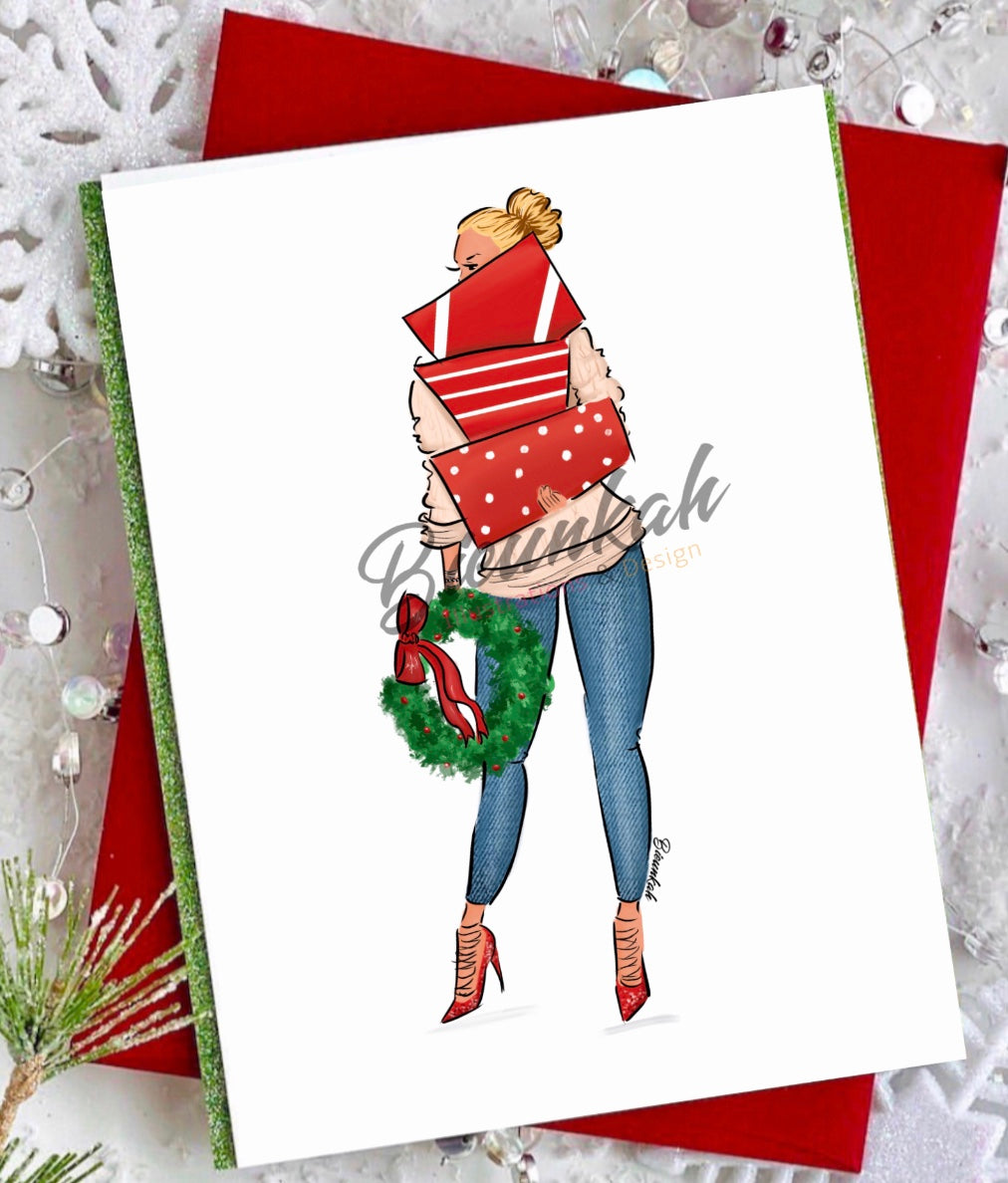 "Shopping in Style" Greeting Card - Multiple Skintones & Hair