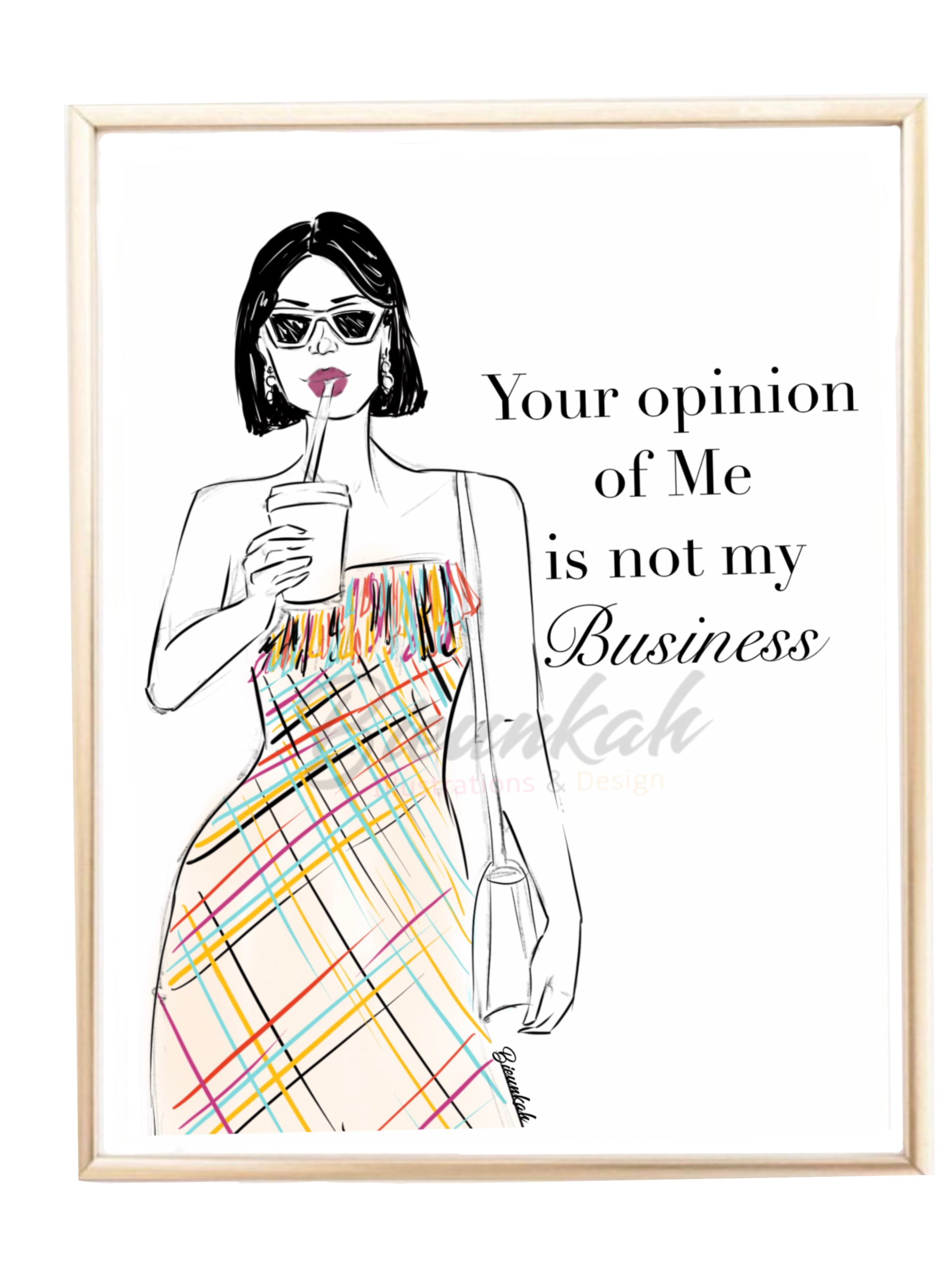 "Not My Business" Fashion Illustration Print - Unframed