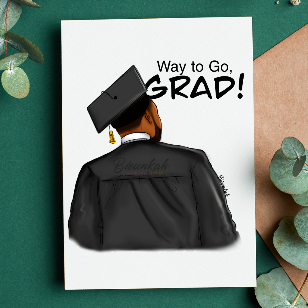 "Congrats Graduate - Young King" Card - Personalizable